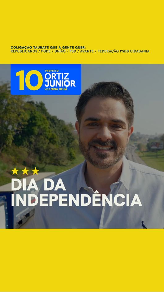 Neste 7 de setembro, celebramos a liberdade e a independência do Brasil, valores que também defendemos em Taubaté. Assim como nossa nação lutou por sua autonomia, é hora de garantir uma cidade que ofereça oportunidades ao nosso povo. A verdadeira independência se constrói com trabalho, justiça e progresso para todos. 🇧🇷